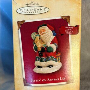 Vintage, Collectible, Voice recording, Christmas Ornament-Sittin' on Santa's Lap